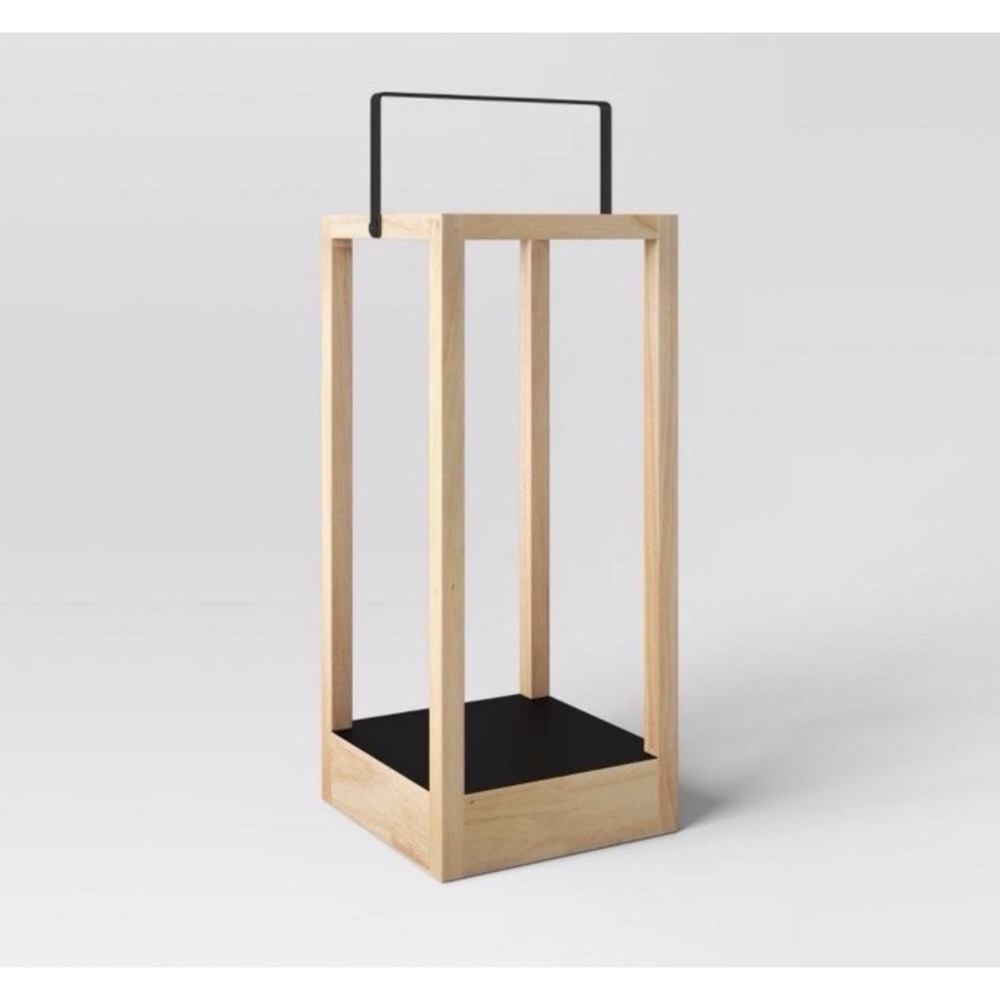THRESHOLD WOOD FRAMED HANGING CANDLE‎ LANTERN- OUTDOOR & INDOOR NEW WITH TAG